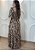 Vestido Midi Animal Print Fundo Marrom em Viscolinho com Lastex – Conforto e Estilo - Imagem 2