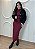 Vestido Midi Vinho em Poliamida com Drapeado Lateral – Modela o Corpo com Elegância - Imagem 3