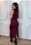 Vestido Midi Vinho em Poliamida com Drapeado Lateral – Modela o Corpo com Elegância - Imagem 2