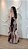 Vestido Midi Tule Marmorizado Marrom+Nude com Transparência e Amarração nas Costas - Imagem 2