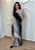 Vestido Midi Tule Marmorizado Preto+Nude com Transparência e Amarração nas Costas - Imagem 1