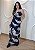 Vestido Midi Tule Azul Marinho+Nude Transparência e Amarração nas Costas Elegância - Imagem 1