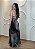 Vestido Midi Tule Azul Marinho+Verde Transparência e Amarração nas Costas Elegância - Imagem 2