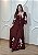 Vestido Longo Feminino Vinho Estampado em Viscose com Lastex – Elegância e Conforto - Imagem 1