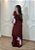 Vestido Longo Feminino Vinho Estampado em Viscose com Lastex – Elegância e Conforto - Imagem 2