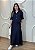 Conjunto Feminino de Linho Azul Marinho com Saia Longa e Cropped Camisa – Elegância e Conforto Atemporal - Imagem 1