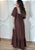 Vestido Midi Marrom em Viscolinho com Manga Fluida e Lastex nas Costa - Imagem 2