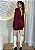 Vestido Curto Feminino Vinho Drapeado Manga Flare com Costas Abertas - Elegância e Sofisticação - Imagem 2