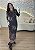 Vestido Longo Marrom Floral Feminino em Tule com Forro - Imagem 1