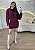 Vestido Curto Vinho Feminino Drapeado em Poliamida - Imagem 1