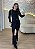 Vestido Midi Preto com Fivela Dourada Manga Longa - Imagem 1