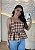 Blusa Peplum Xadrez Feminina de Alça - Imagem 1