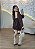 Vestido Macaquinho Feminino Chiffon Manga Longa Gola Alta com Costas Abertas – Leveza e Elegância - Imagem 2
