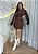 Vestido Marrom em alfaiataria com cinto - Imagem 1