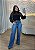Calça Jeans Feminina Escura Detalhe - Imagem 1