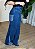 Calça Jeans Wide Leg Recorte e Bolso Lateral - Imagem 1