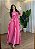 Vestido Listrado Tricoline - Vermelho com Rosa - Imagem 1