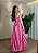 Vestido Listrado Tricoline - Vermelho com Rosa - Imagem 2