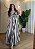 Vestido Listrado Tricoline - Marrom e Off - Imagem 1