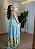 Vestido Feminino Viscolinho Alça e Decote V - Azul - Imagem 1