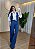 Conjunto Feminino Jeans Escuro Calça e Colete - Imagem 2