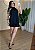 Conjunto Feminino Bata e Short Saia em Chiffon com Amarração - Preto - Imagem 1