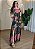 Vestido Feminino Viscolinho Estampado Azuo Marinho e Rosa - Imagem 1