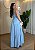 Vestido Azul em Viscose Sarjada – Decote V e Marias | Tamanho Único - Imagem 2