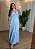 Vestido Azul em Viscose Sarjada – Decote V e Marias | Tamanho Único - Imagem 1