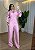 Conjunto Linho Calça Pantalona e Cropped Camisa - Rosa Bebê - Imagem 1