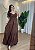 Vestido-Marrom-em-Viscose-Sarjada-Decote-V-e-Marias-Tamanho-Unico - Imagem 1