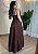 Vestido-Marrom-em-Viscose-Sarjada-Decote-V-e-Marias-Tamanho-Unico - Imagem 2