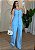 Conjunto Feminino Marrant com Blusa Peplum e Calça Pantalona- Azul - Imagem 1