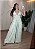 Vestido Longo Feminino Floral Listrado Verde e Branco - Imagem 1