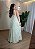 Vestido Longo Feminino Floral Listrado Verde e Branco - Imagem 3
