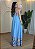 Vestido Longo Floral Azul Bebê Feminino com Alças Ajustáveis - Imagem 2