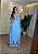 Vestido Longo Floral Azul Bebê Feminino com Alças Ajustáveis - Imagem 1