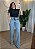 Calça Jeans Feminina Básica Botão Encapado Cintura Alta– Modelagem Reta - Imagem 4