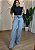 Calça Jeans Feminina Básica Botão Encapado Cintura Alta– Modelagem Reta - Imagem 2