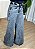 Calça Jeans Feminina Estonada Pantalona Recorte - Imagem 3