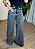 Calça Jeans Feminina Estonada Pantalona Recorte - Imagem 2