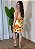 Vestido Feminino de Um Ombro Só em Viscolinho com Amarração na Cintura - Laranja com Flores - Imagem 2