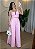 Conjunto Feminino com Top de Decote e Botões + Calça Pantalona - Rosa - Imagem 1