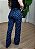 Calça Wide Leg Pantalona Onça Jeans Azul - Modelagem Reta - Imagem 2