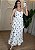 Vestido Longo Poá em Tricoline – Leveza e Charme - Marrom - Imagem 1