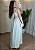 Vestido Longo Feminino de Alça com Costas Abertas em Viscolinho Verde - Imagem 2