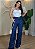 Calça Jeans Azul Estampada Paisley - Modelo Reta - Imagem 1