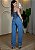 Conjunto Jeans Feminino - Blusa Peplum sem Alça e Calça - Imagem 3