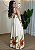 Vestido Feminino Tecido Viscolinho Decote V - Amarelo com Estampa Floral - Imagem 2