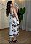 Vestido Feminino Mídi Estampado em Tecido Canelado - Preto e Branco - Imagem 2